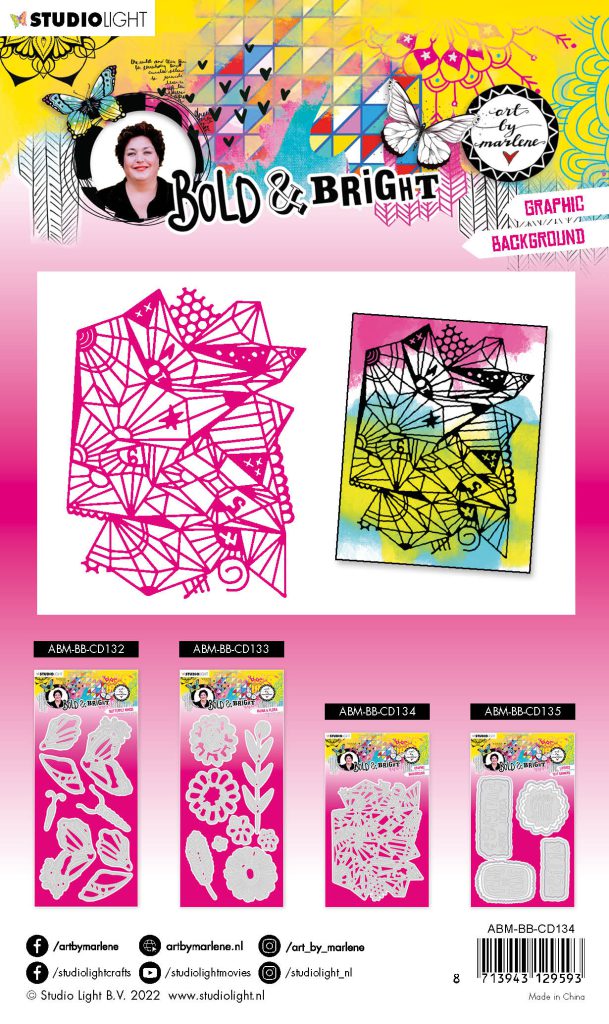 ABM Cutting Die Graphic Background Bold & Bright 100x160x1mm 1 PC nr.134 - Afbeelding 2