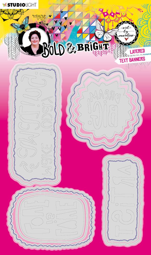 ABM Cutting Die Layered tekst banners Bold & Bright 100x160x1mm 10 PC nr.135 - Afbeelding 2