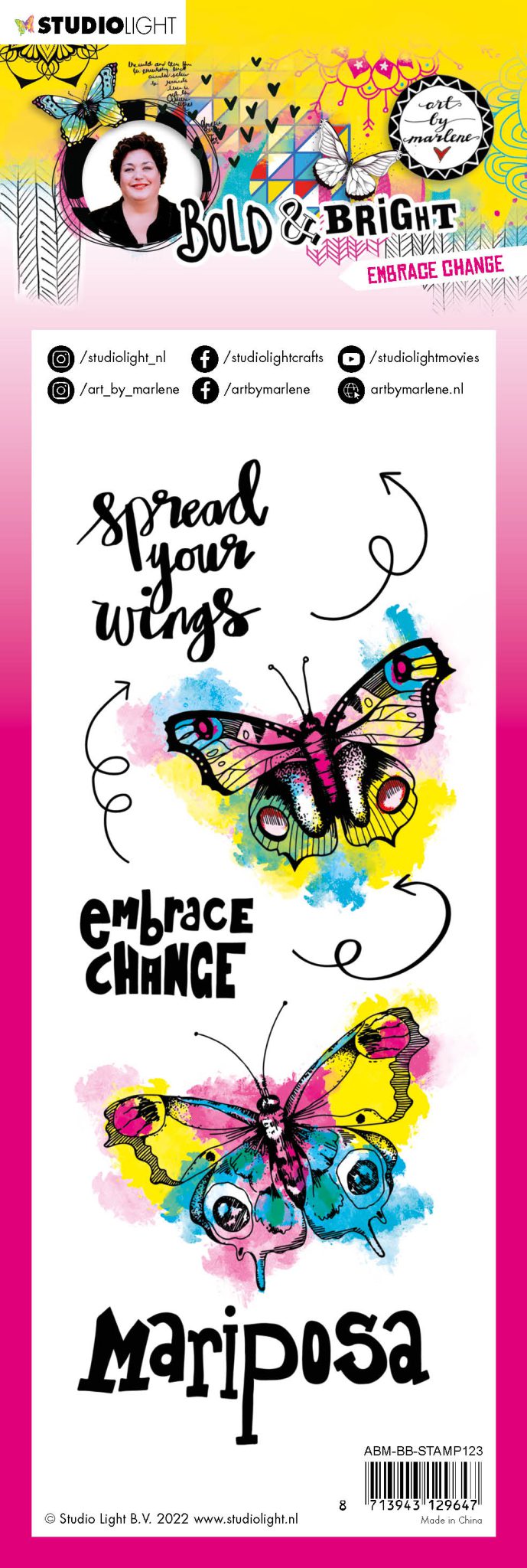 ABM Clear Stamp Embrace change Bold & Bright 100x240x3mm 8 PC nr.123