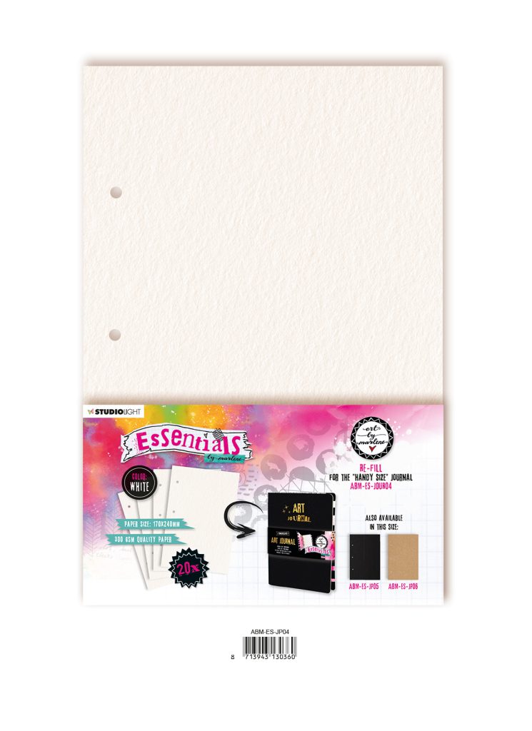 ABM Journal pages For ABM-ES-JOUR04 white Essentials 170x240x8mm 20 SH nr.04