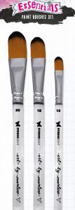 ABM Brushes Soft Nylon Flat 3/4-1/2-3/8 Inch Essentials 80x298x12mm 3 PC nr.02
