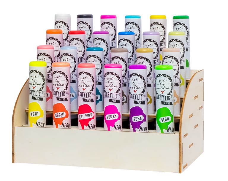 ABM Paint bottles display 24 PC Plywood  Essentials 222x156x12mm nr.502