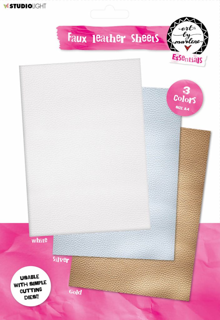 ABM Faux Leather Sheets White/Gold/Silver Essentials 210x297mm 3 SH nr.01