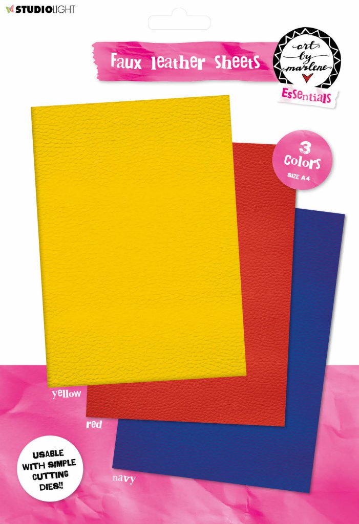 ABM Faux Leather Sheets Yellow/Red/Blue Essentials 210x297mm 3 SH nr.02