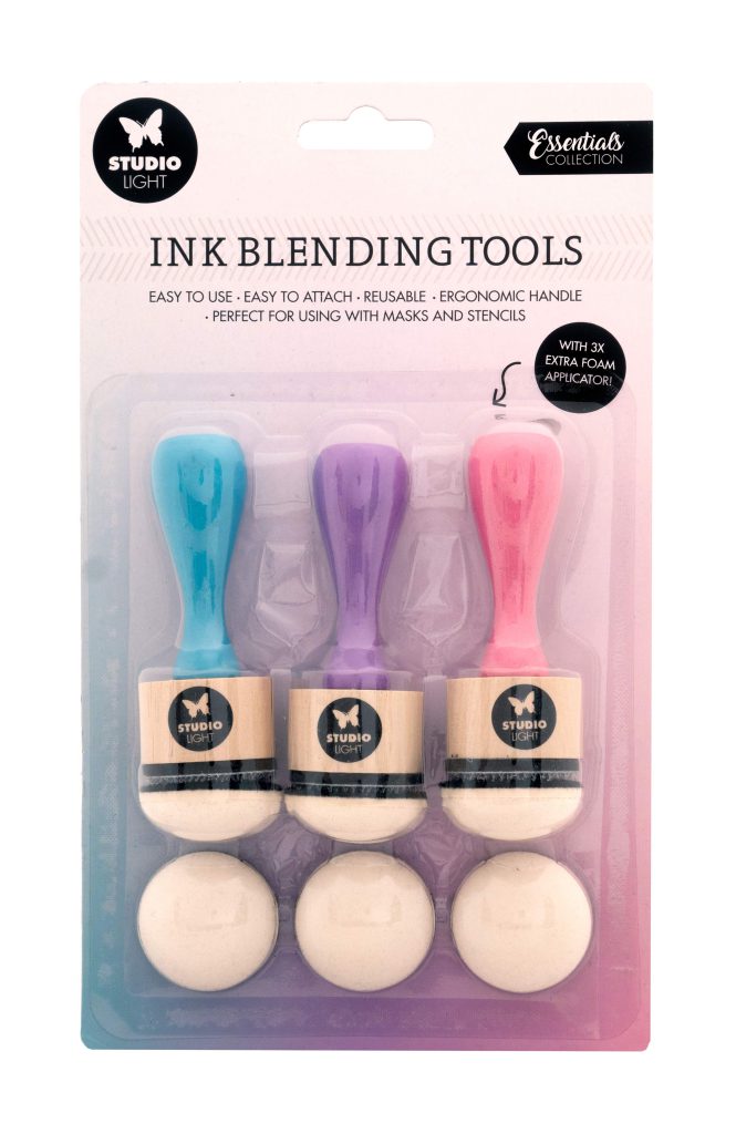SL 3 Ink Blending Tools + 3 replacement faom pads 30mm Essential Tools 125x205x32mm 6 PC nr.01