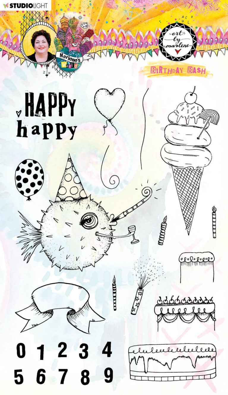 BM Clear Stamp Birthday bash Marlene's World 148x210mm nr.67