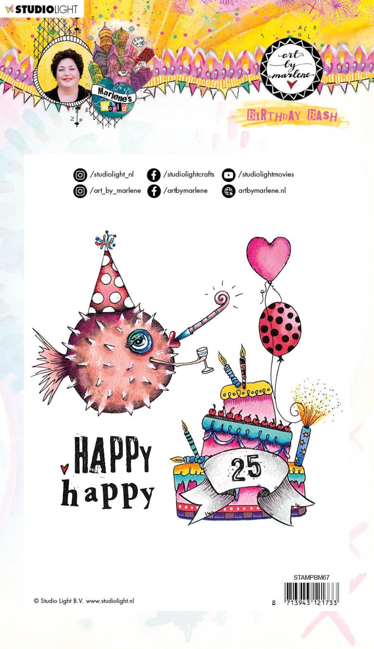 BM Clear Stamp Birthday bash Marlene's World 148x210mm nr.67 - Afbeelding 2