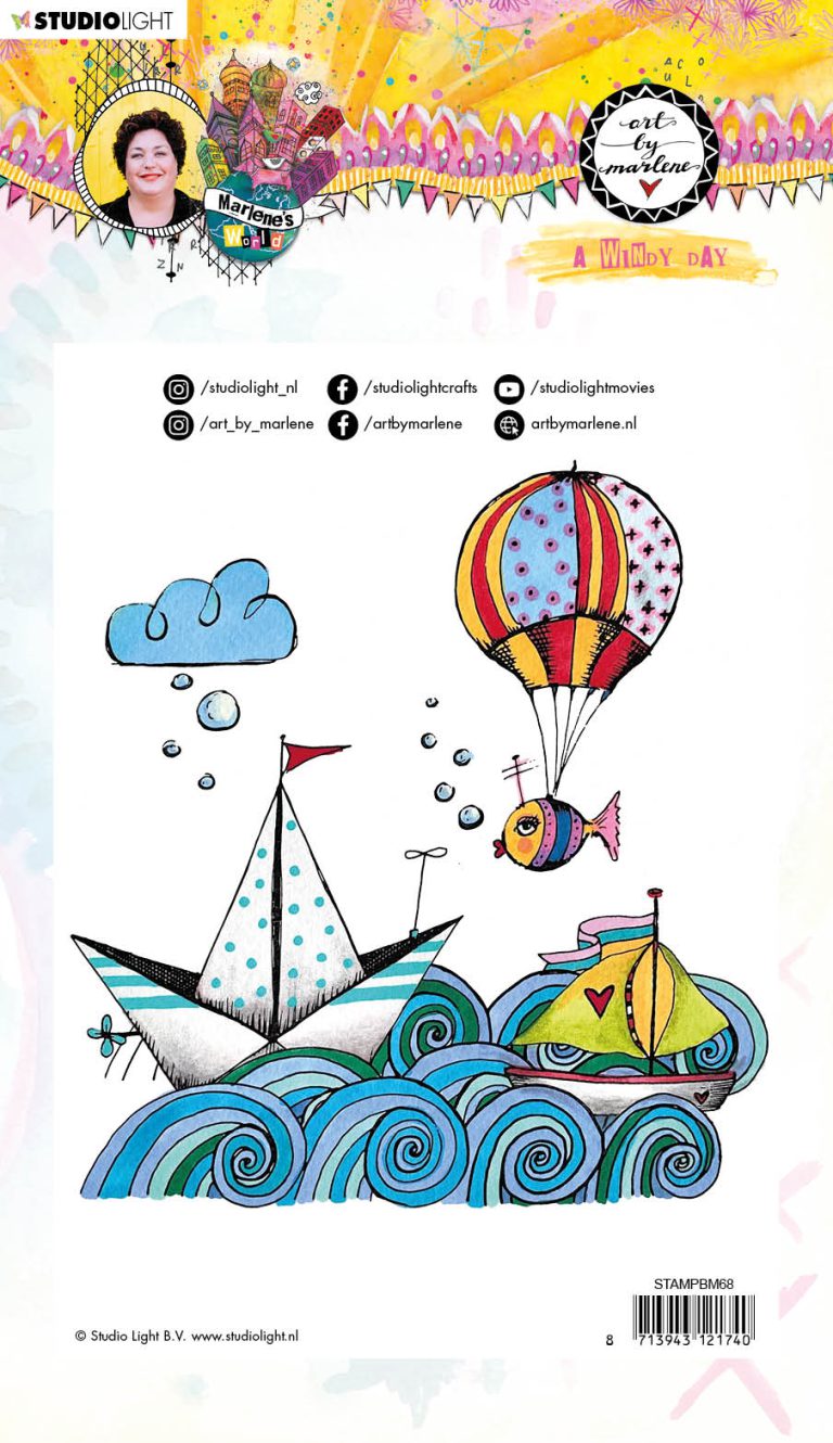 BM Clear Stamp A windy day Marlene's World 148x210mm nr.68 - Afbeelding 2
