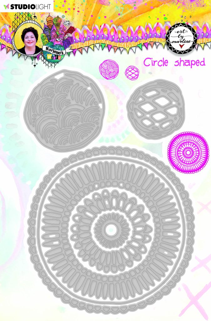 BM Cutting & Emb. Die Circle shaped Marlene’s World 102x145mm nr.16