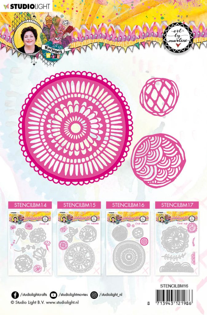 BM Cutting & Emb. Die Circle shaped Marlene’s World 102x145mm nr.16 - Afbeelding 2