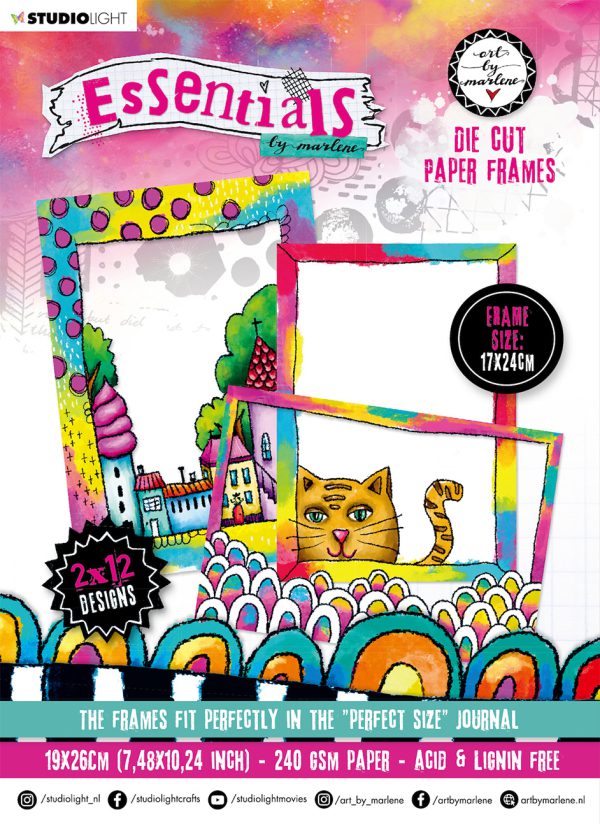 ABM Die Cut Block Paper Frames fit to journal perfect size Essentials 170x240x5mm 24 SH nr.23