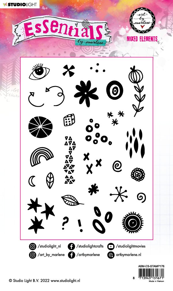 ABM Cling Stamp mixed Elements (Sunset Landscape) Essentials 148x210x3mm 29 PC nr.176 - Afbeelding 2