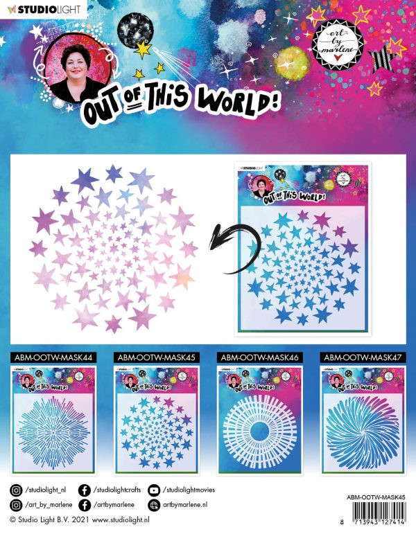 ABM Mask Star cirkle round Out Of This World 200x200mm nr.45 - Afbeelding 2