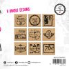 Wooden Stamp Set  Rubber stamps - Afbeelding 6