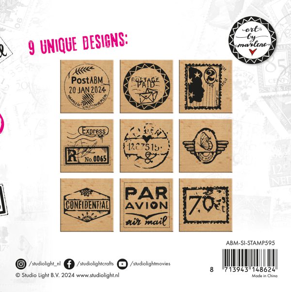 Wooden Stamp Set  Rubber stamps - Afbeelding 6