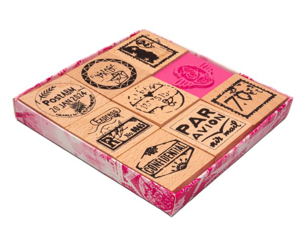 Wooden Stamp Set  Rubber stamps - Afbeelding 4