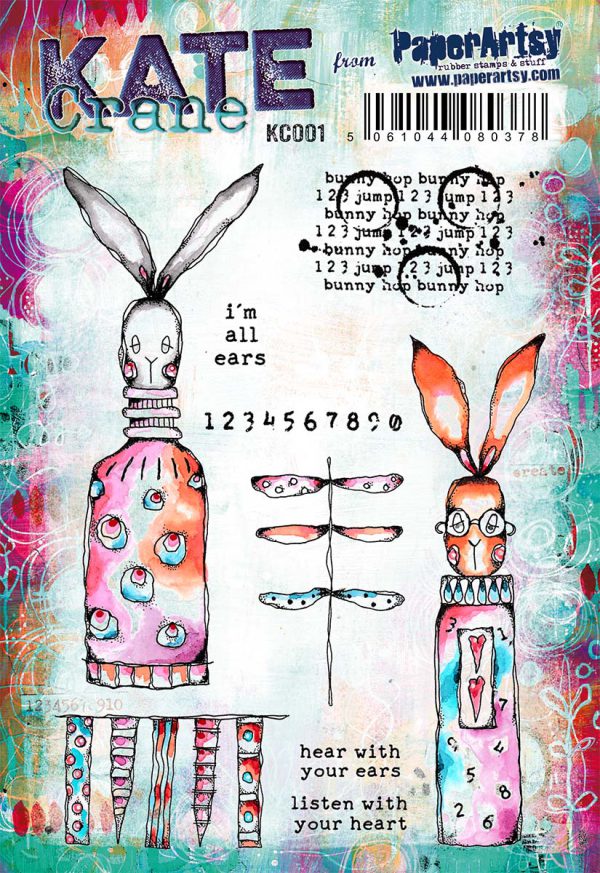 PaperArtsy Stamp KC001 - Kate Crane