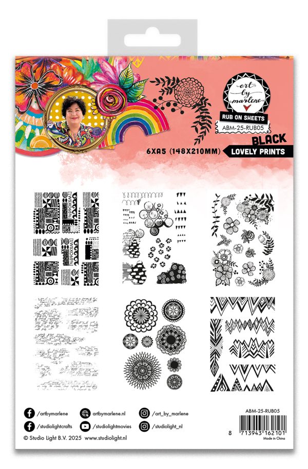 ABM Rubons Lovely prints, BLACK - Afbeelding 2