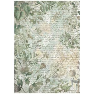 Rice papier Stamperia Herbarium leaves