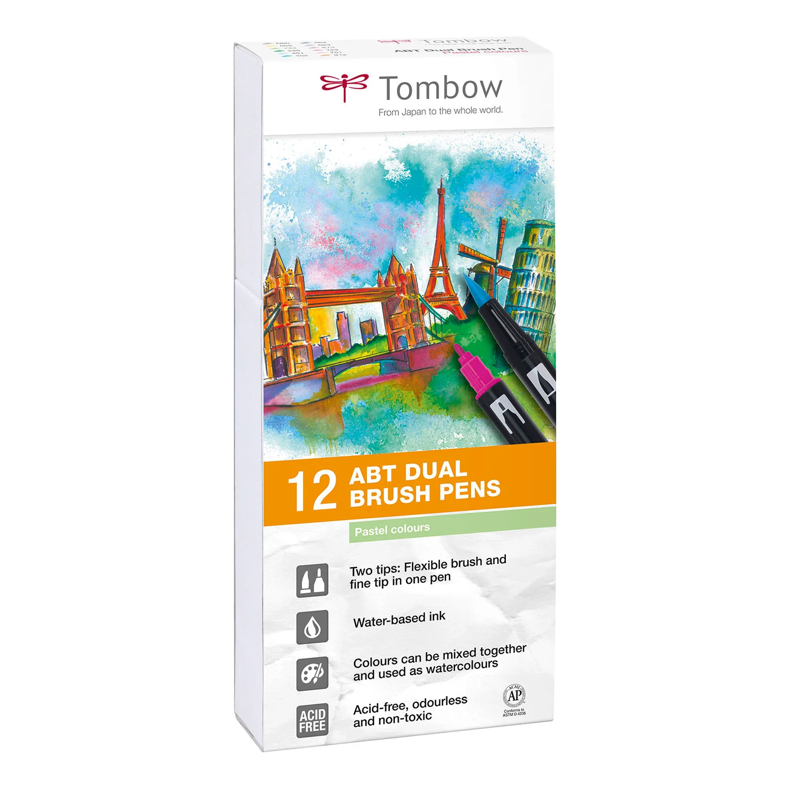 Tombow • Brush pen ABT dual brush pen set Pastel colours 12pcs