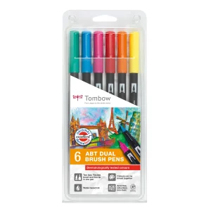 Tombow • Brush pen ABT dual brush pen set Dermatologically 6pcs